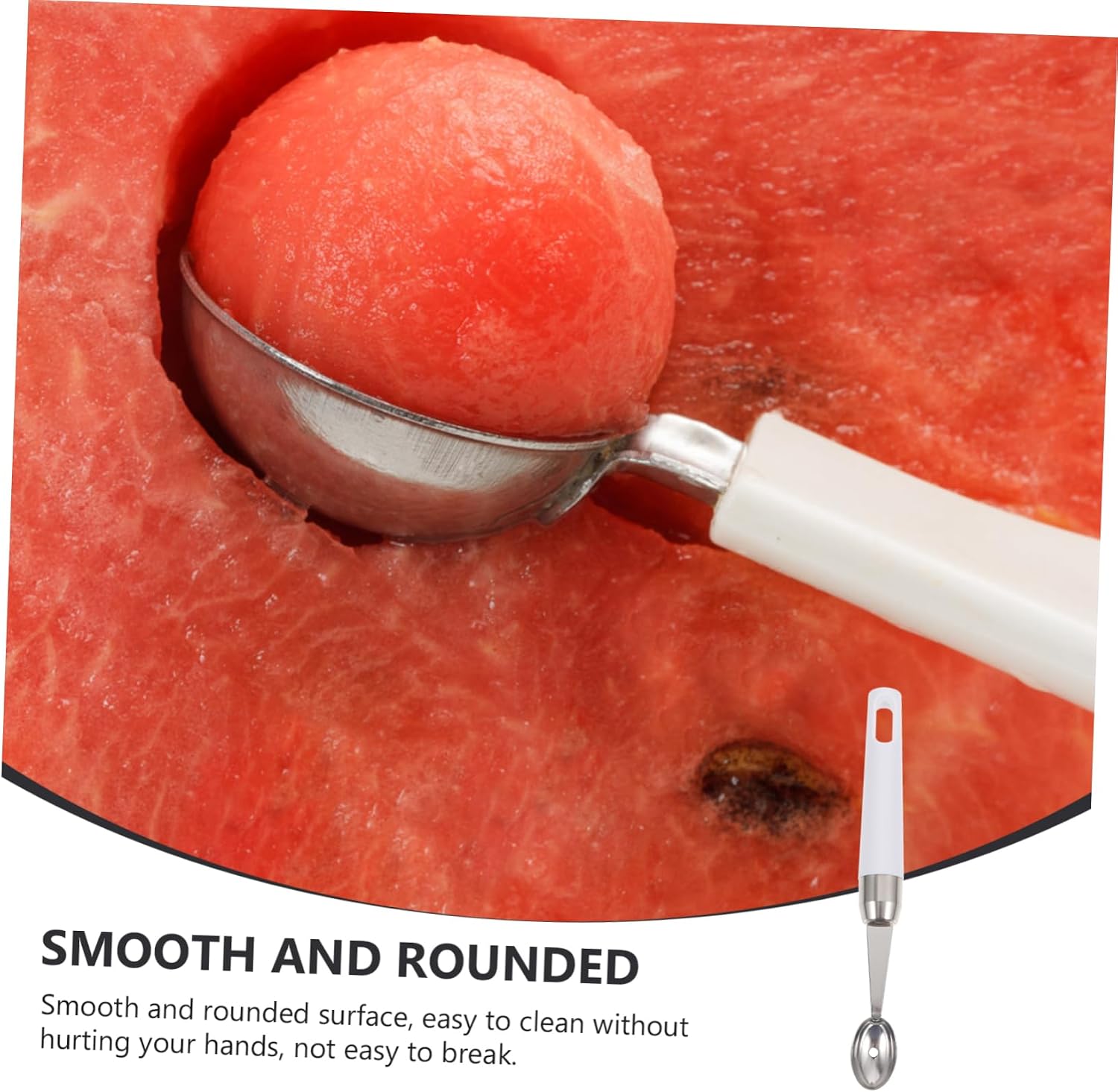 White Stainless Steel Fruit Scoop Digging Spoon for Watermelon