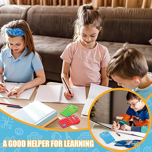 Miniatura 6 de Paquete de 30 calculadoras de bolsillo, mini calculadora de tamaño de bolsillo, calculadoras básicas de pantalla de 8 dígitos, calculadoras de 4