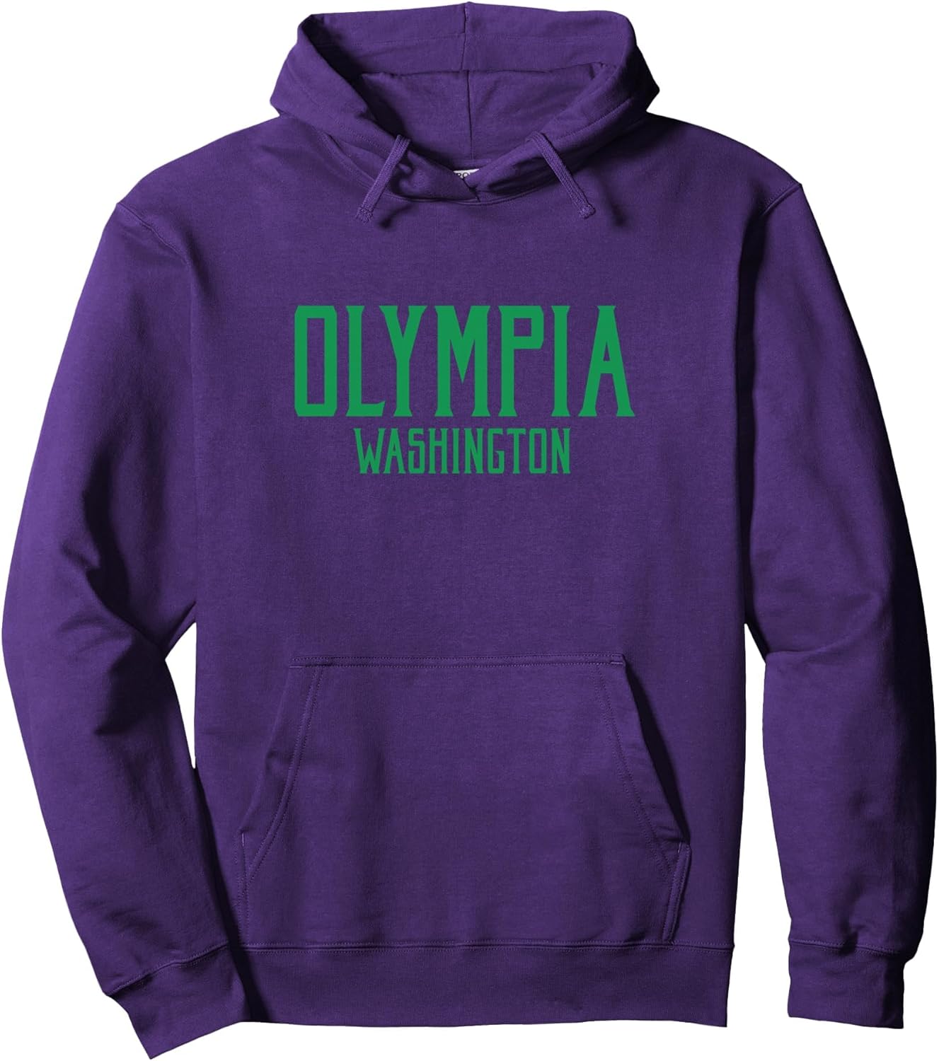 Olympia Washington Text Green Print Pullover Hoodie