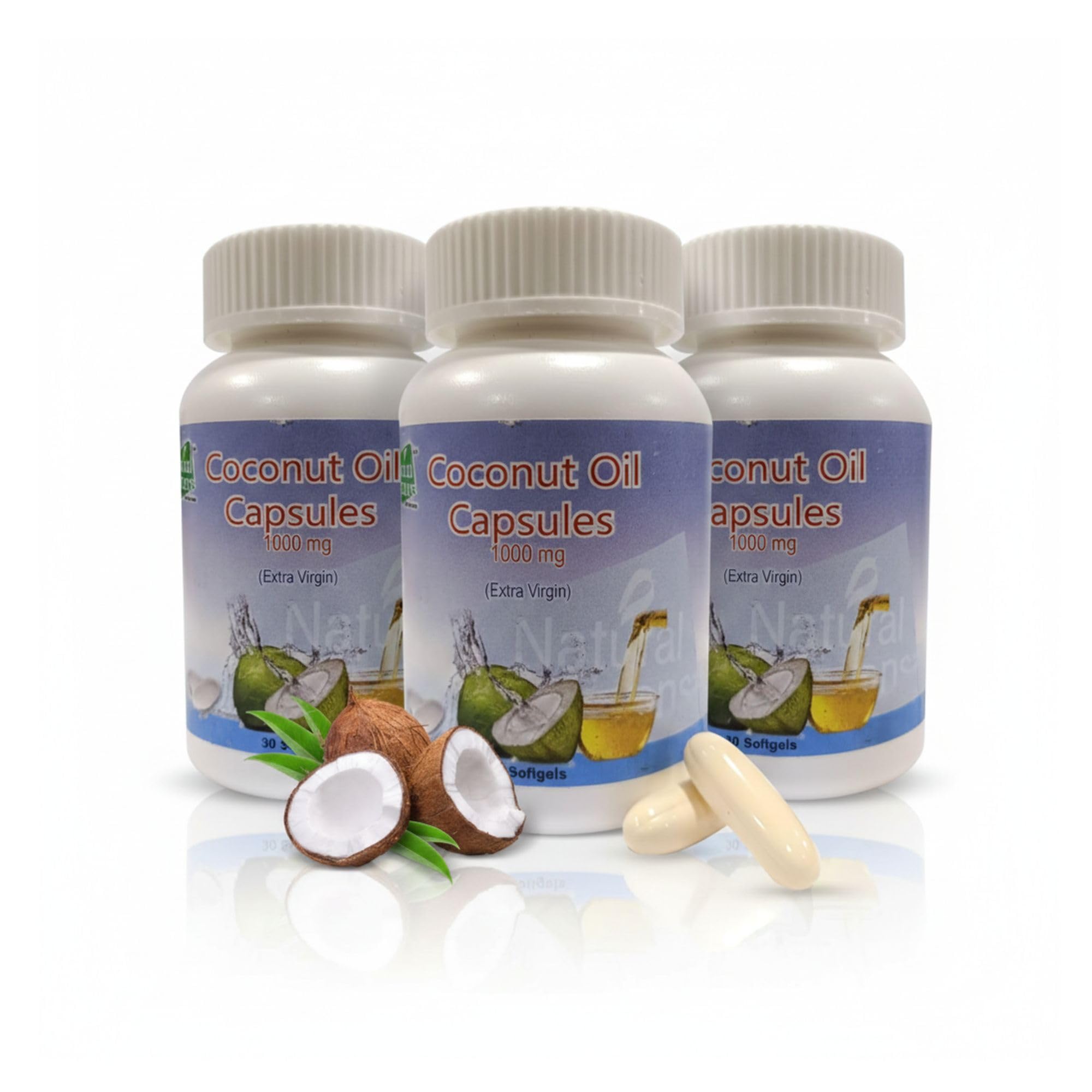 Coconut Oil Capsules 1000Mg (Extra Virgin) Pack of 3-image-17