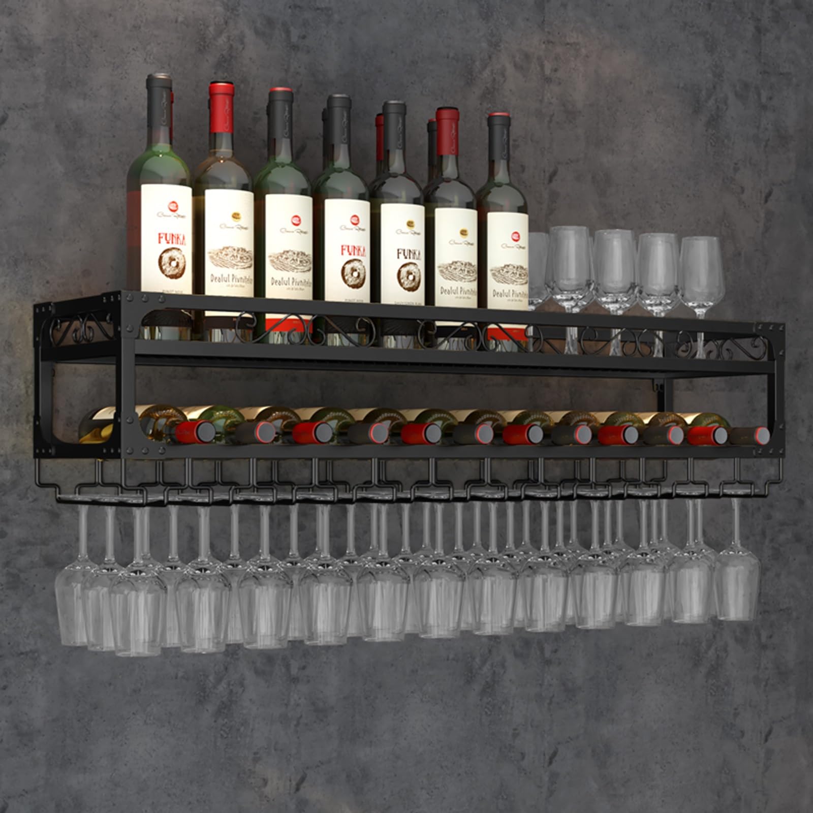 Étagère de rangement pour bouteilles de vin 119 cm pour organiser votre comptoir
