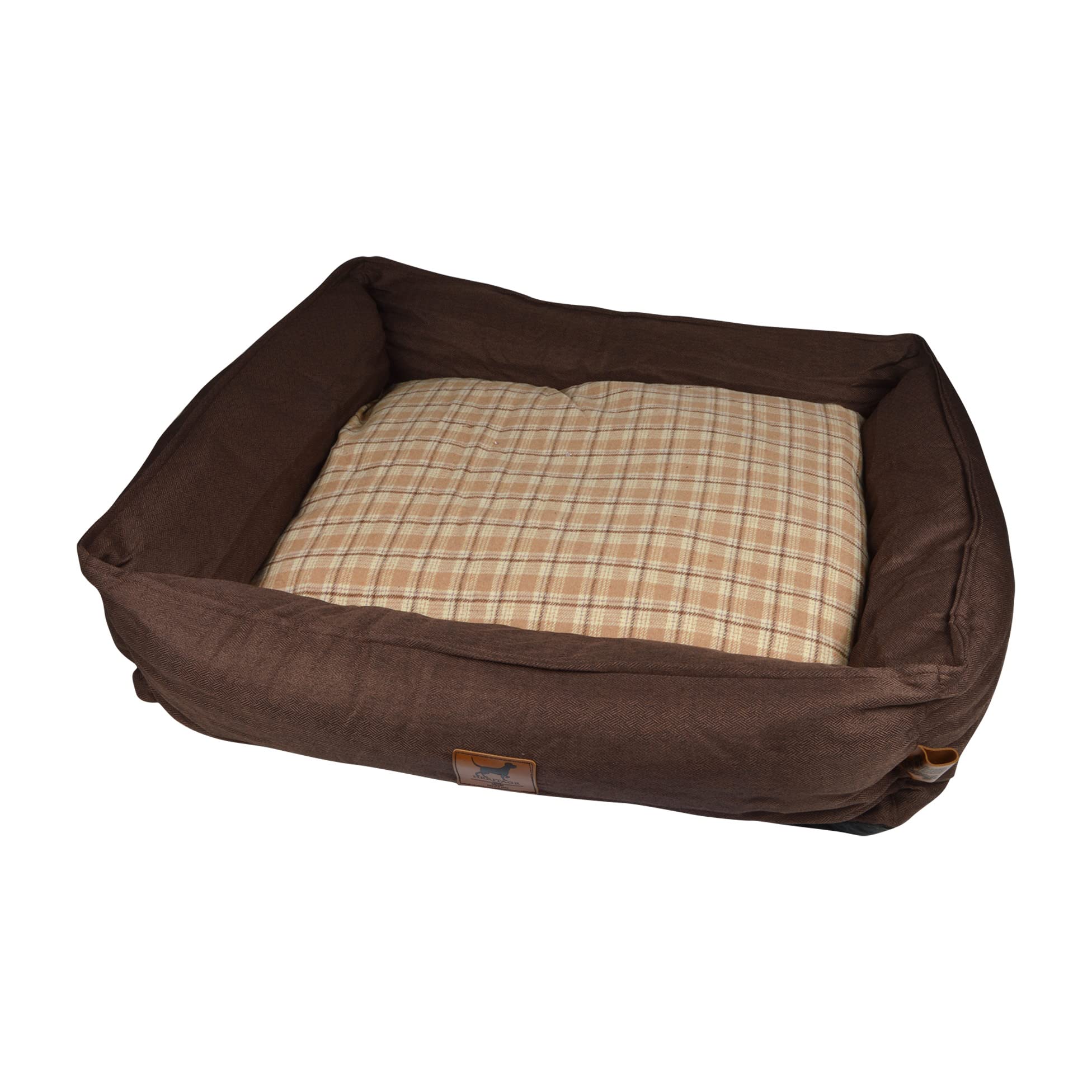 Love Story, Panier Rectangle Polyester Taille L 75 x 70 x H22 cm Héritage Noisette