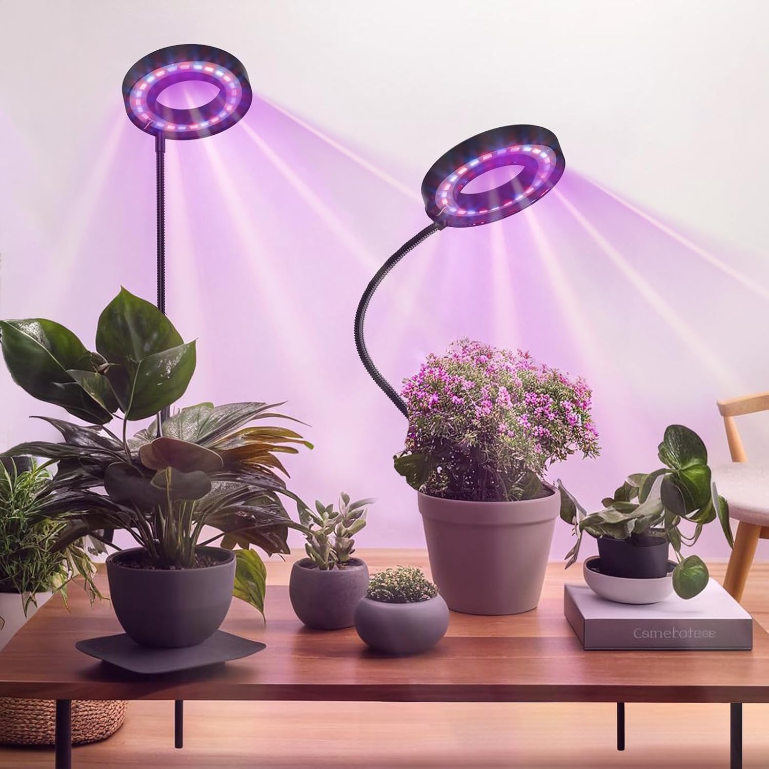 Uonekamo Lights for Indoor Plants Full Spectrum, Clip On 3 Colors Grow ...