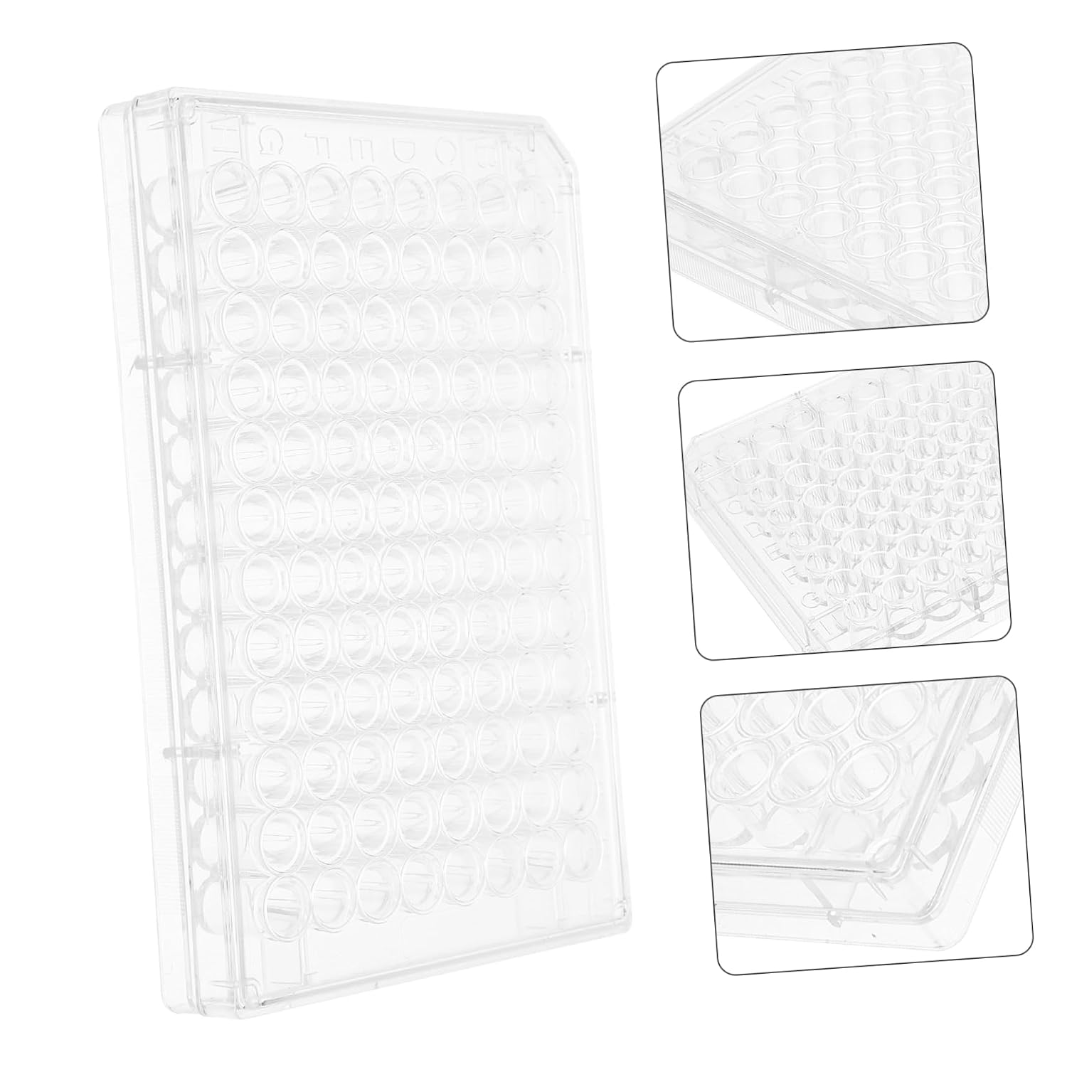 2pcs Lab Tissue Culture Plate Cell Culture Plates Lids Wells Disposable for Cell Growth Laboratory Experiments