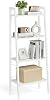 VASAGLE Ladder Shelf, 4-Tier Bookshelf, Bookcase, for Living Room, Bedroom, Kitchen, Home Office, Industrial Style, Steel Frame, Maple White and Pearl White LLS044W44