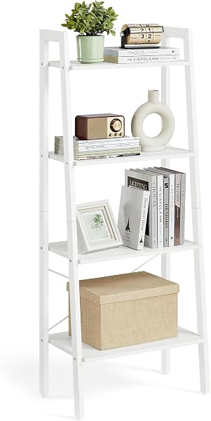 VASAGLE Ladder Shelf 4-Tier Bookcase with Steel Frame