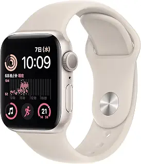 【整備済み品】Apple Watch SE 第2世代 (GPSモデル) - 40mm スターライトアルミニウムケースとスターライトスポーツバンド