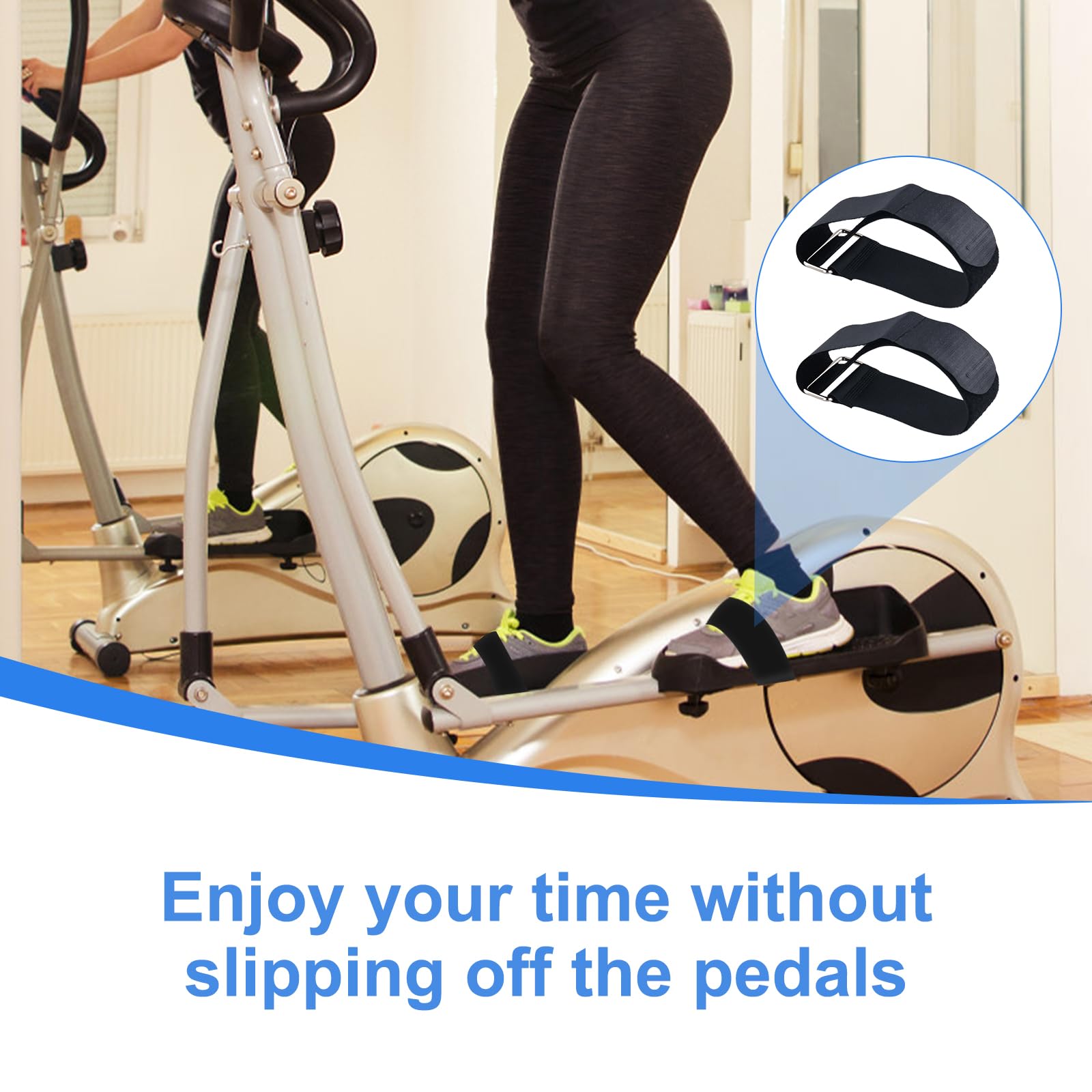 Sangles De Pédale Réglables Pour Rameur Et Elliptique | 2 Sangles En Nylon Ajustables | Pour Vélo Fitness Et équipement Sportif
