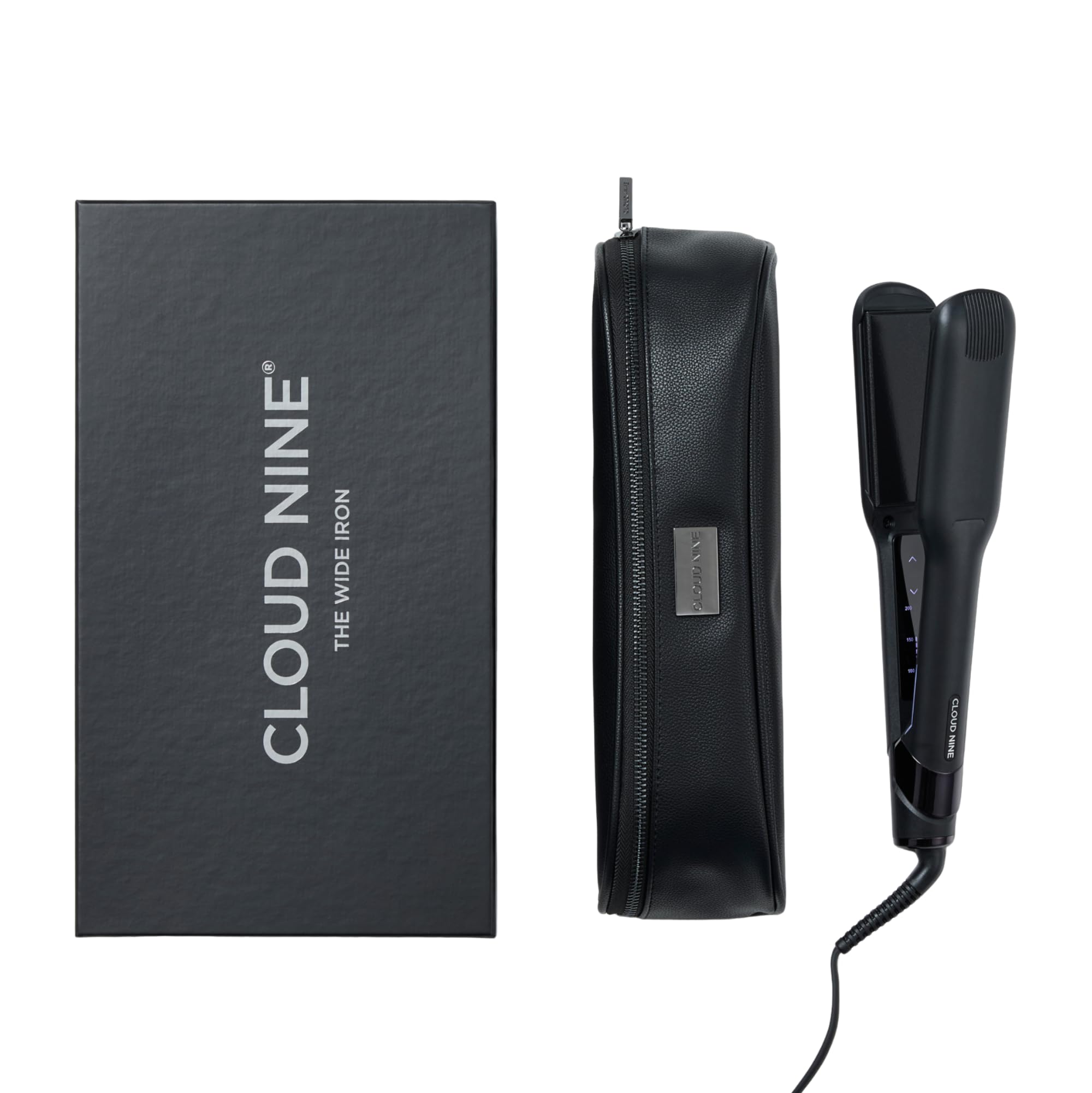 CLOUD NINE La nueva plancha de pelo ancha | Control de temperatura variable | Modo Revive Placas con infusión de minerales | Pantalla digital Cable giratorio de 360° | Protector