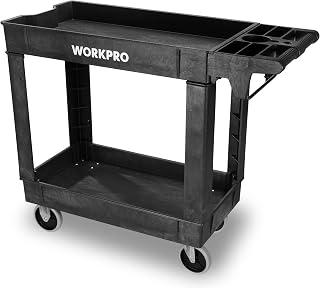 WORKPRO 500 lb 2-Tier Rolling Tool Cart with Locking Casters