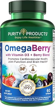 Purity Products OmegaBerry Fish Oil with Vitamin D3 and Organic Acai