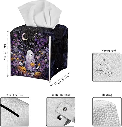 Miniatura 8 de DISNIMO Soporte para caja de pañuelos de elefante de dibujos animados de girasol, cubierta cuadrada para caja de pañuelos, soporte de servilleta de