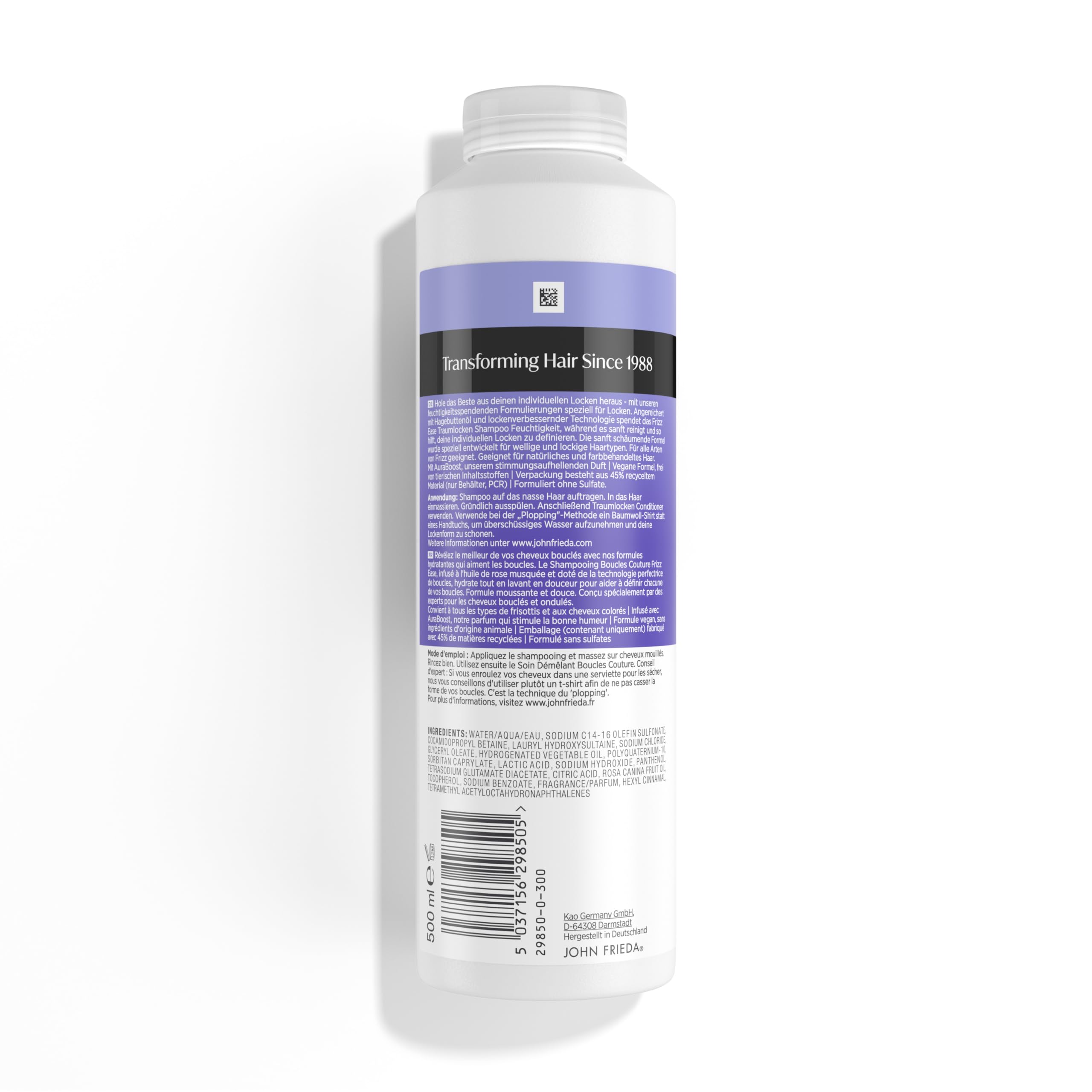 John Frieda Traumlocken Set - Shampoo, 500ml & Conditioner, 500ml - Frizz Ease Serie - Für lockiges, welliges Haar