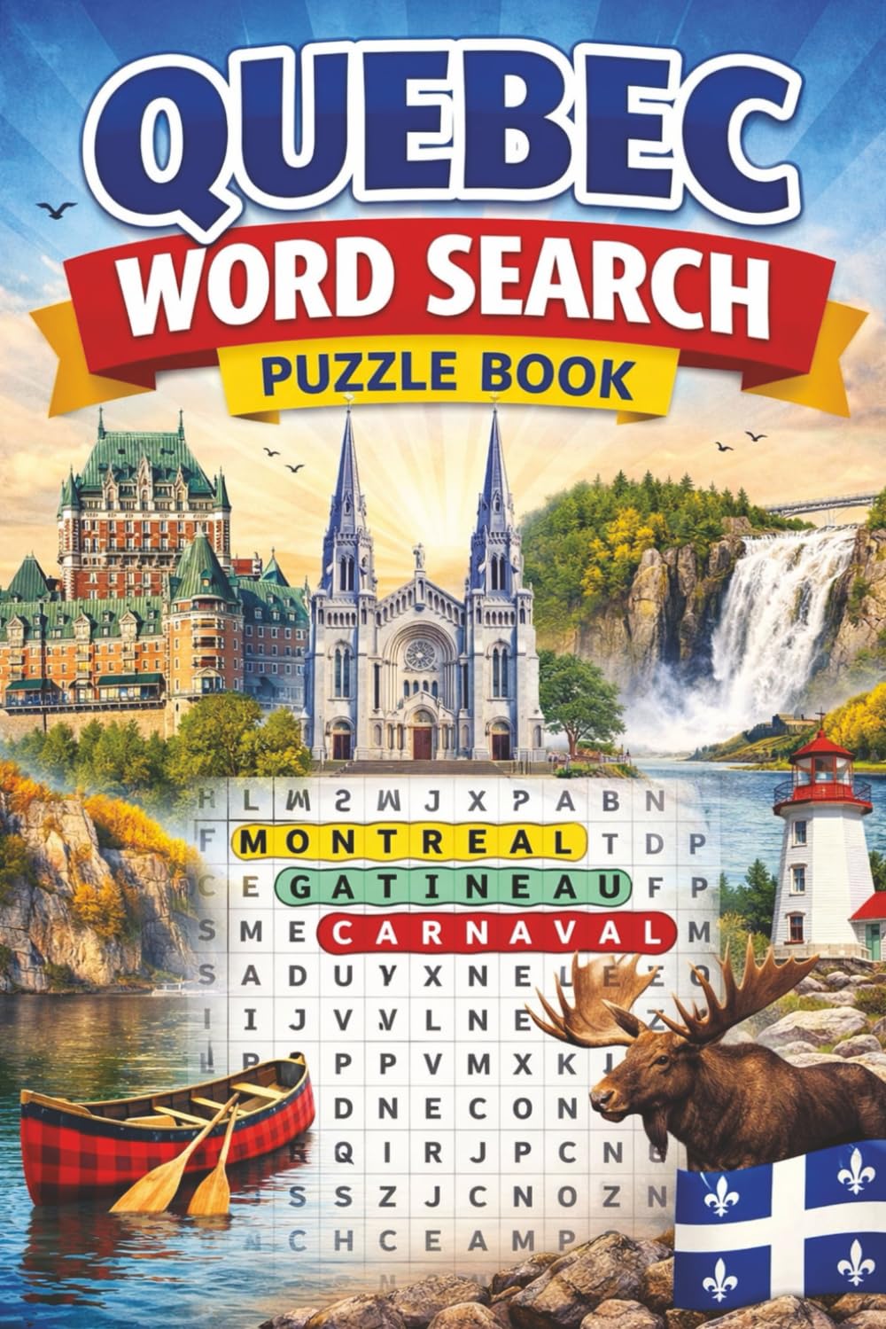 Quebec Word Search: 150 Large-Print Word Search Puzzles Celebrating Quebec’s Cities, Culture, and Natural Beauty (Canadian Tourist Attractions Word Search)