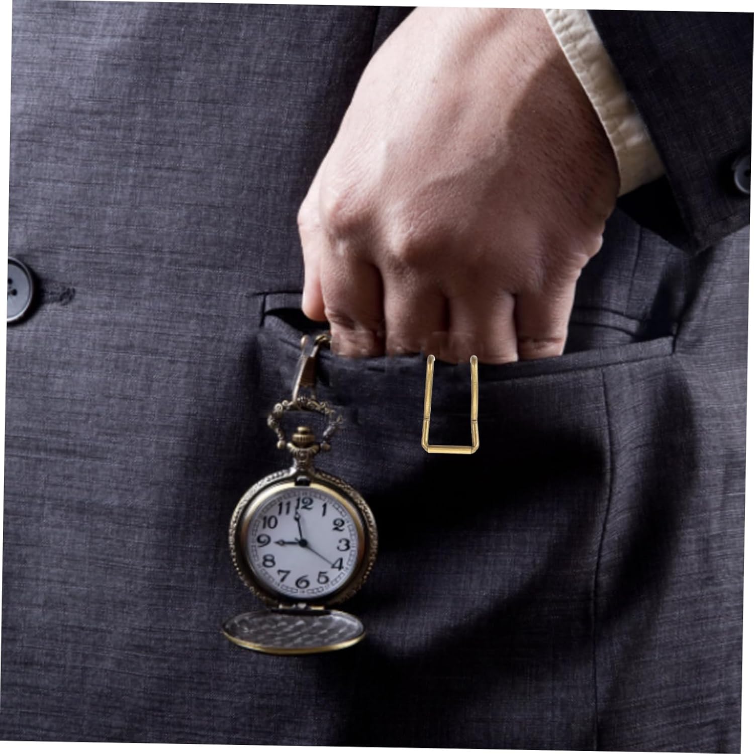 Didiseaon 50pcs Iron Pocket Watch Chain Clasps DIY Craft Clips for Cowboy Chains Easy to Install and Remove