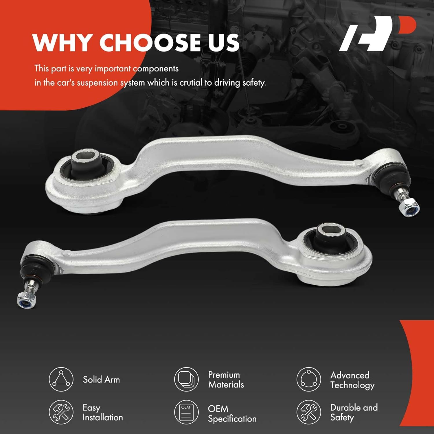 A-Premium 2 x Front Lower Control Arm, with Ball Joint & Bushing, Compatible with Mercedes-Benz - 2003-2012 - E320, E350, E500, E550 & CLS500, CLS550 & CLS55 AMG, CLS63 AMG & E55 AMG, E63 AMG