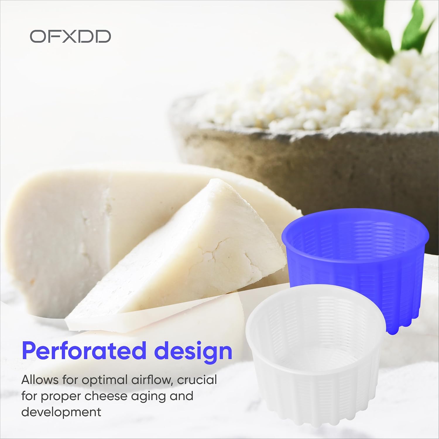 Cheese Mold for Cheese Making - Cheese Molds 2 Pcs - Plastic Ricotta Basket 20 oz - Cheese Form Mold for Feta, Camembert, Ricotta
