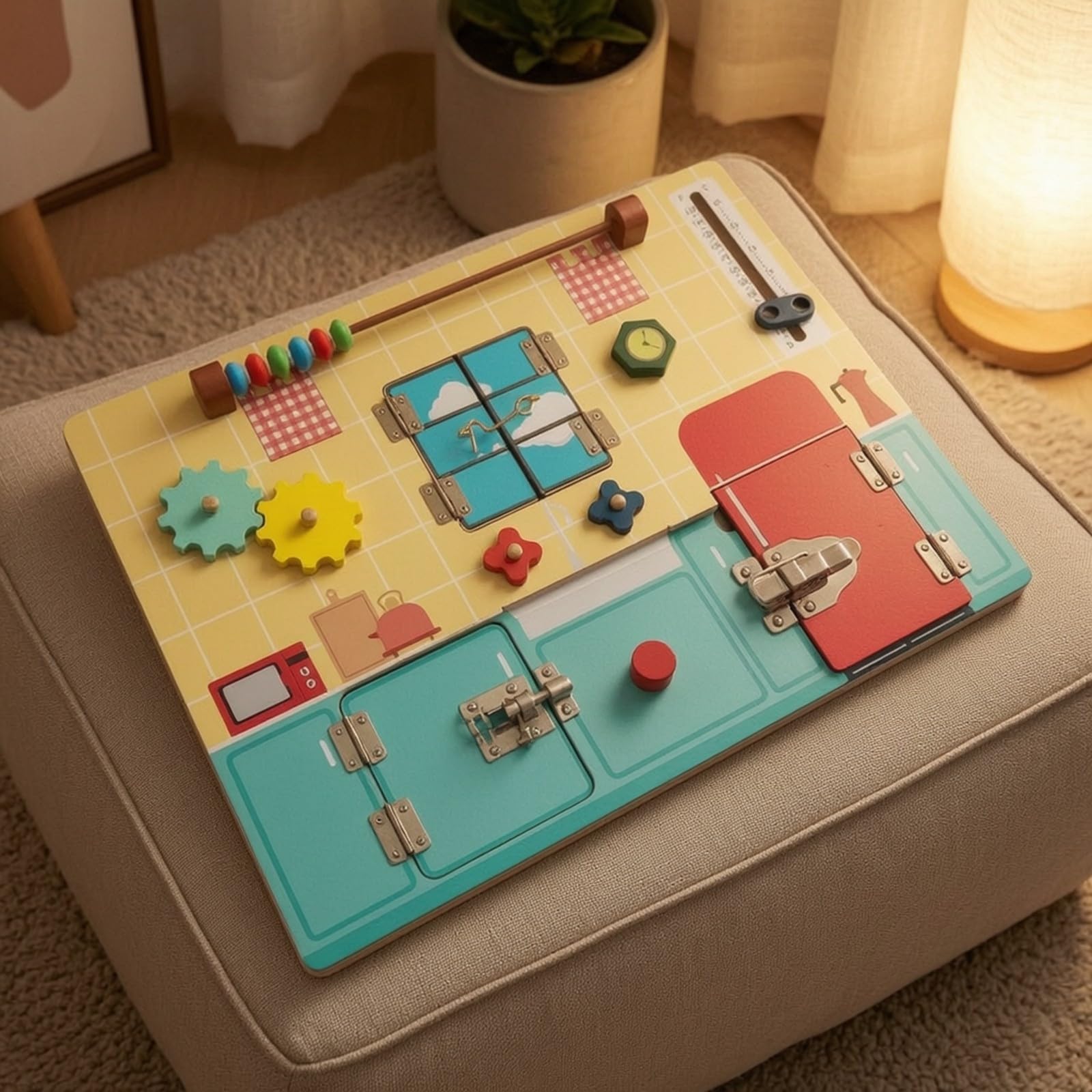 Tablero Pedagógico Educativo | Resistente, Tablero Actividas con Interruptores, para Guarría