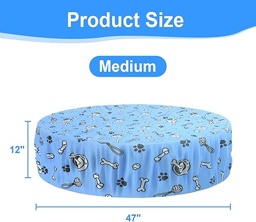 Miniatura 2 de Docuwee Cubierta de piscina plegable redonda para perros y niños, para piscina plegable al aire libre de 48 pulgadas, revestimiento de PVC