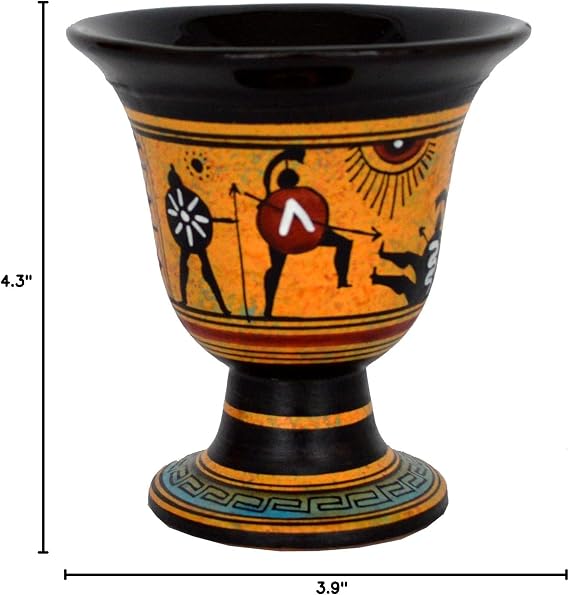 Pythagoras Pythagorean Fair Cup - Hand Painted - Spartans Battle Design