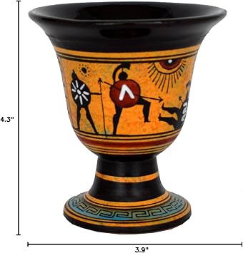 Pythagoras Pythagorean Fair Cup - Hand Painted - Spartans Battle Design