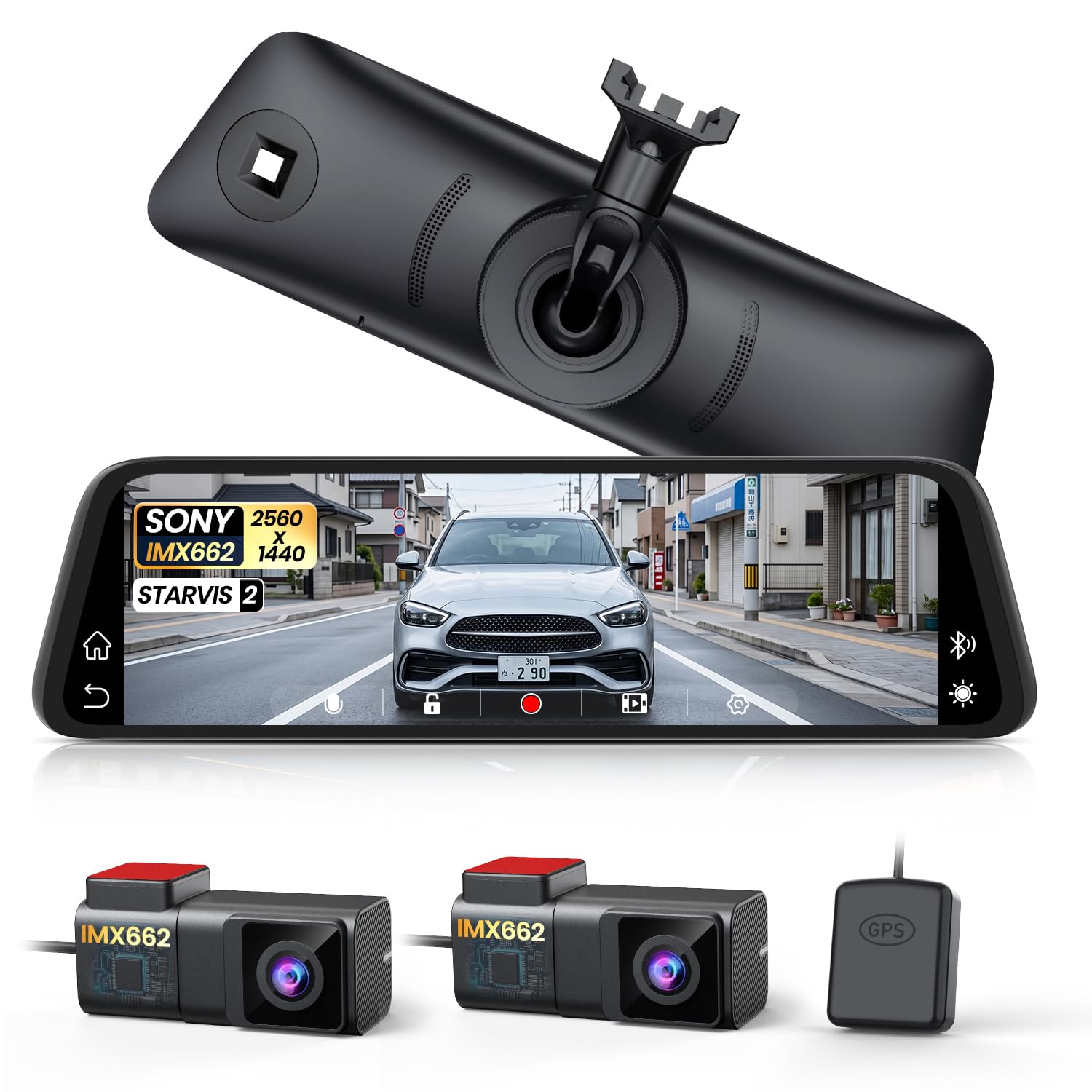 ほぼ新品　SONY IMX662 ミラー型ドライブレコーダー Amazon.co.jp: AUTO-VOX ミラー型ドライブレコーダー 純正交換式