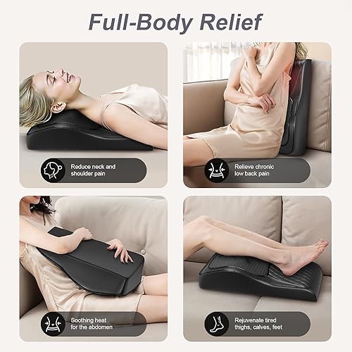 Miniatura 6 de Masajeador de espalda con cable con tejido profundo de calor Shiatsu masajeador de cuello, alivio del dolor, almohada de masaje para cuello,