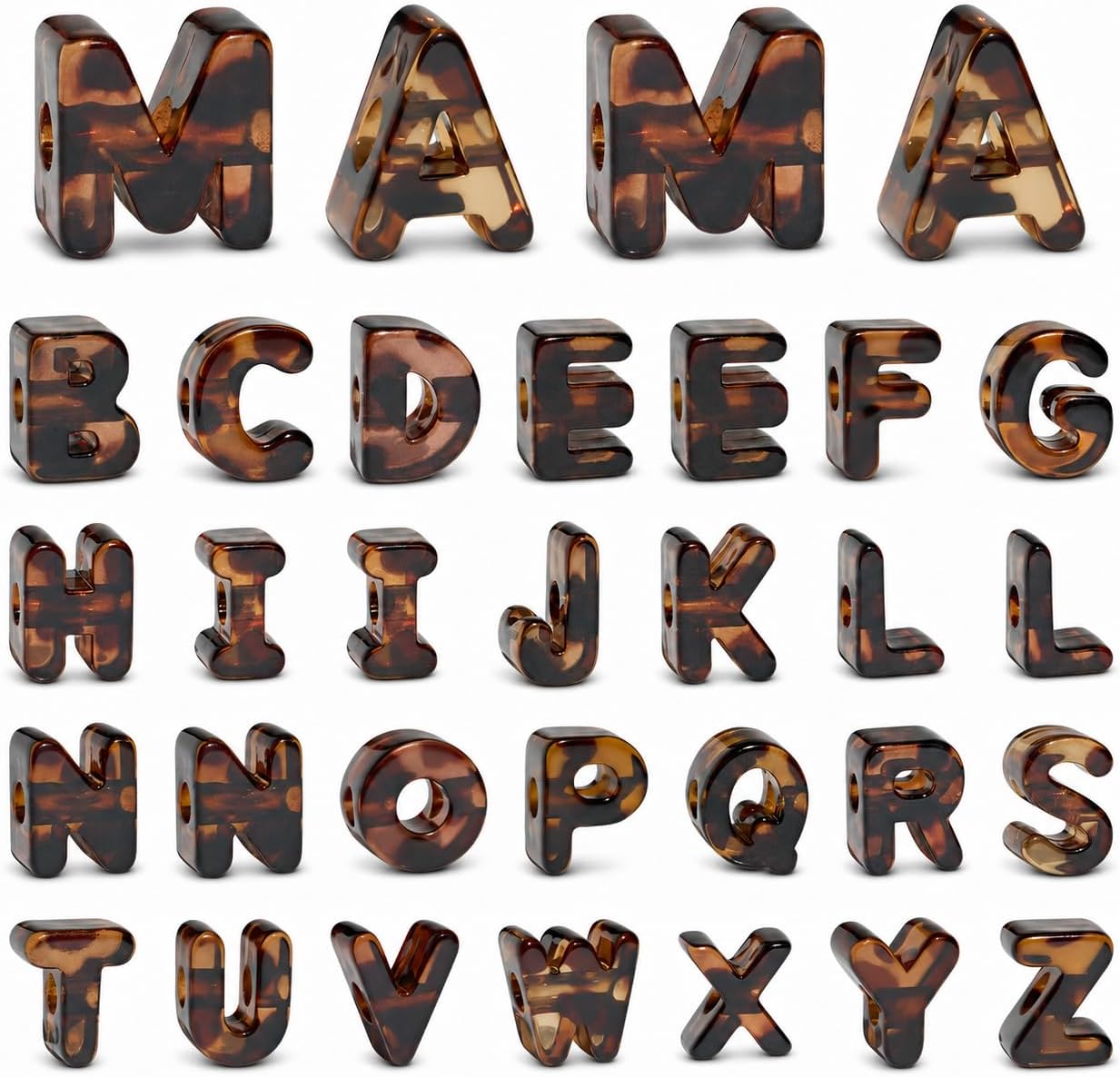 32 Pcs Chunky Bubble Letter Beads, Large Letter Beads for Keychain