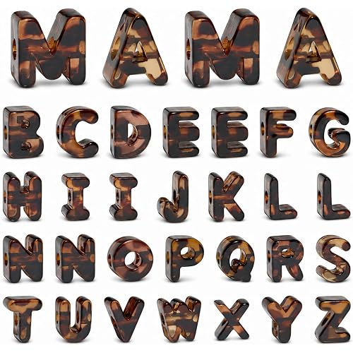 32 Pcs Chunky Bubble Letter Beads, Large Letter Beads for Keychain