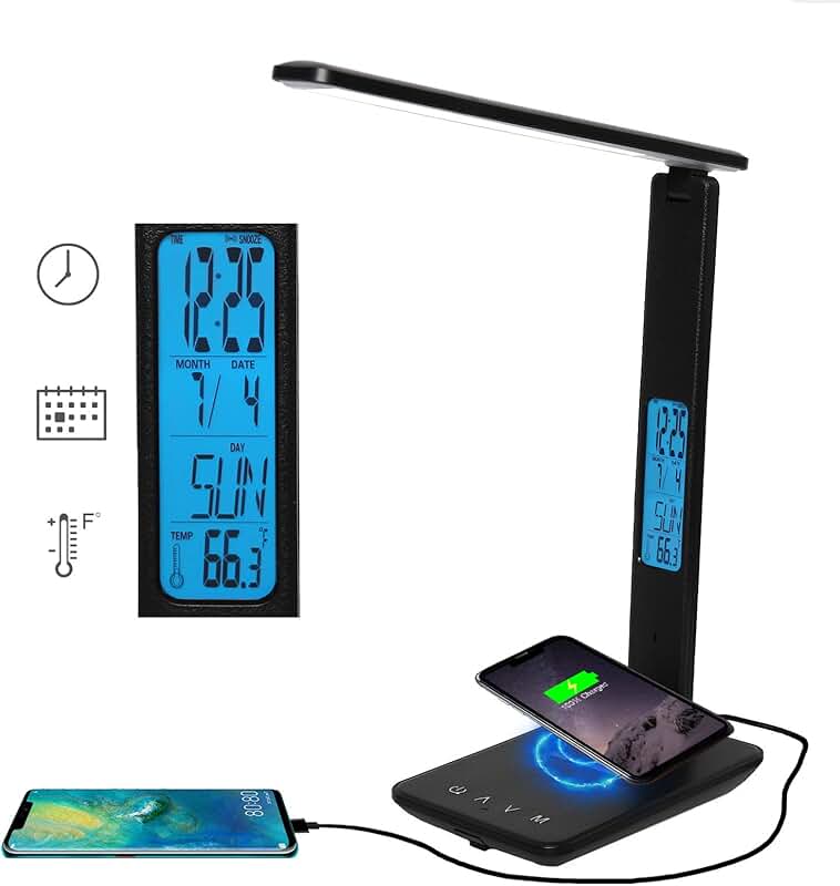 desk lamp with clock