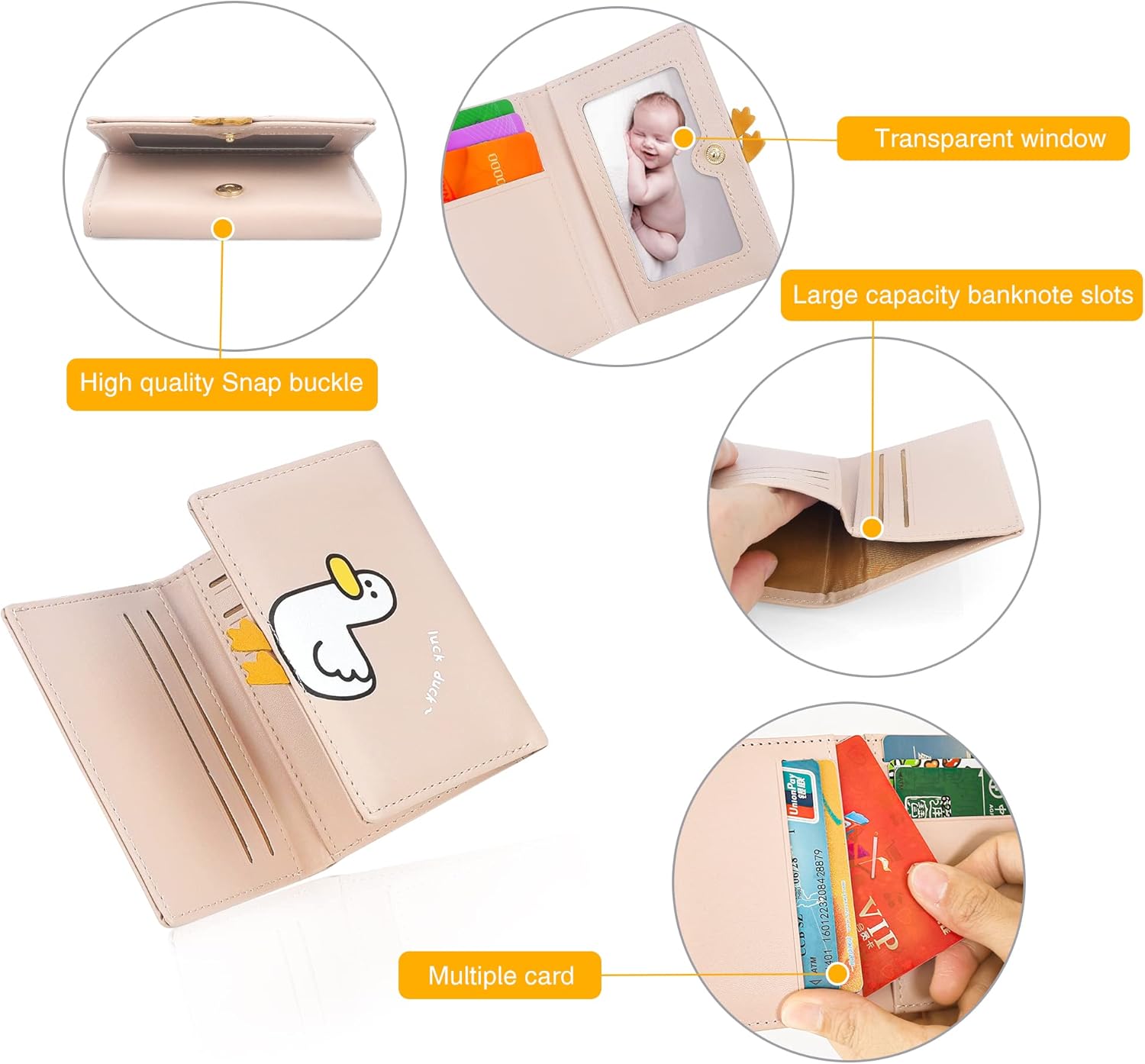 CONISY Cute Wallets for Women, Leather RFID Blocking Small Trifold Wallet with ID Window for Girls and Ladies Womens Wallet - Image 6