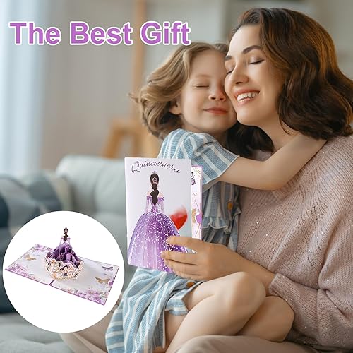 Miniatura 7 de Rotel Tarjeta de quinceañera, tarjeta de cumpleaños número 15 para regalos de quinceañera, tarjetas para quinceañeras de 15 años, número 15 centro