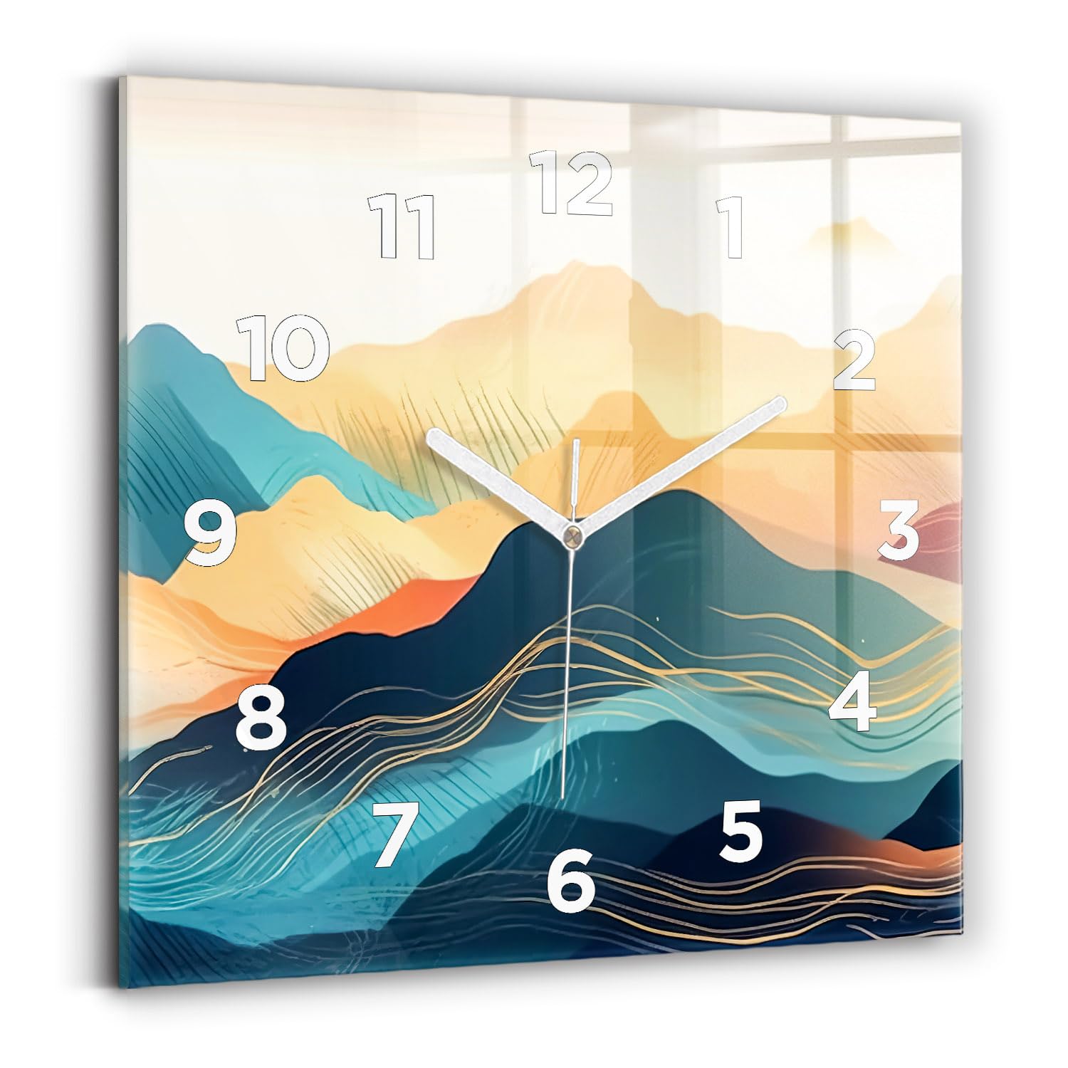 Horloge de qualité supérieure Wallfluent moderne 30x30 cm à mécanisme silencieux durable