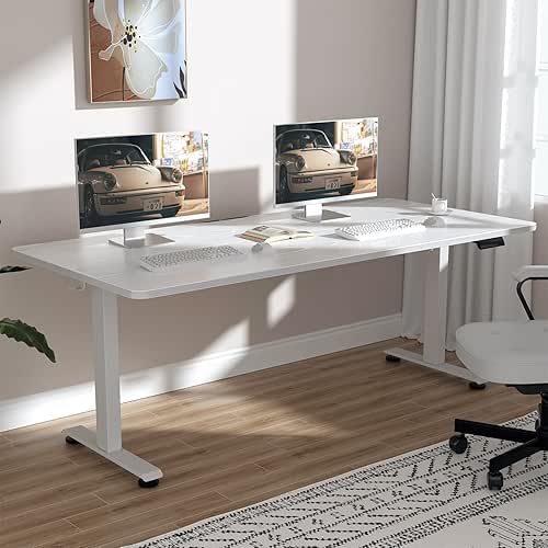 Veken 63x27.6 Inch Large Electric Standing Desk, Heights Adjustable,Sit to