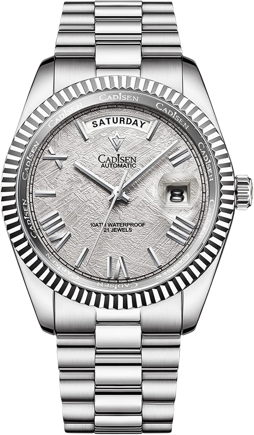 CADISEN Design Automatic Watch Men's Mechanical Stainless Steel Waterproof Wristwatches Homage Non-Allergic