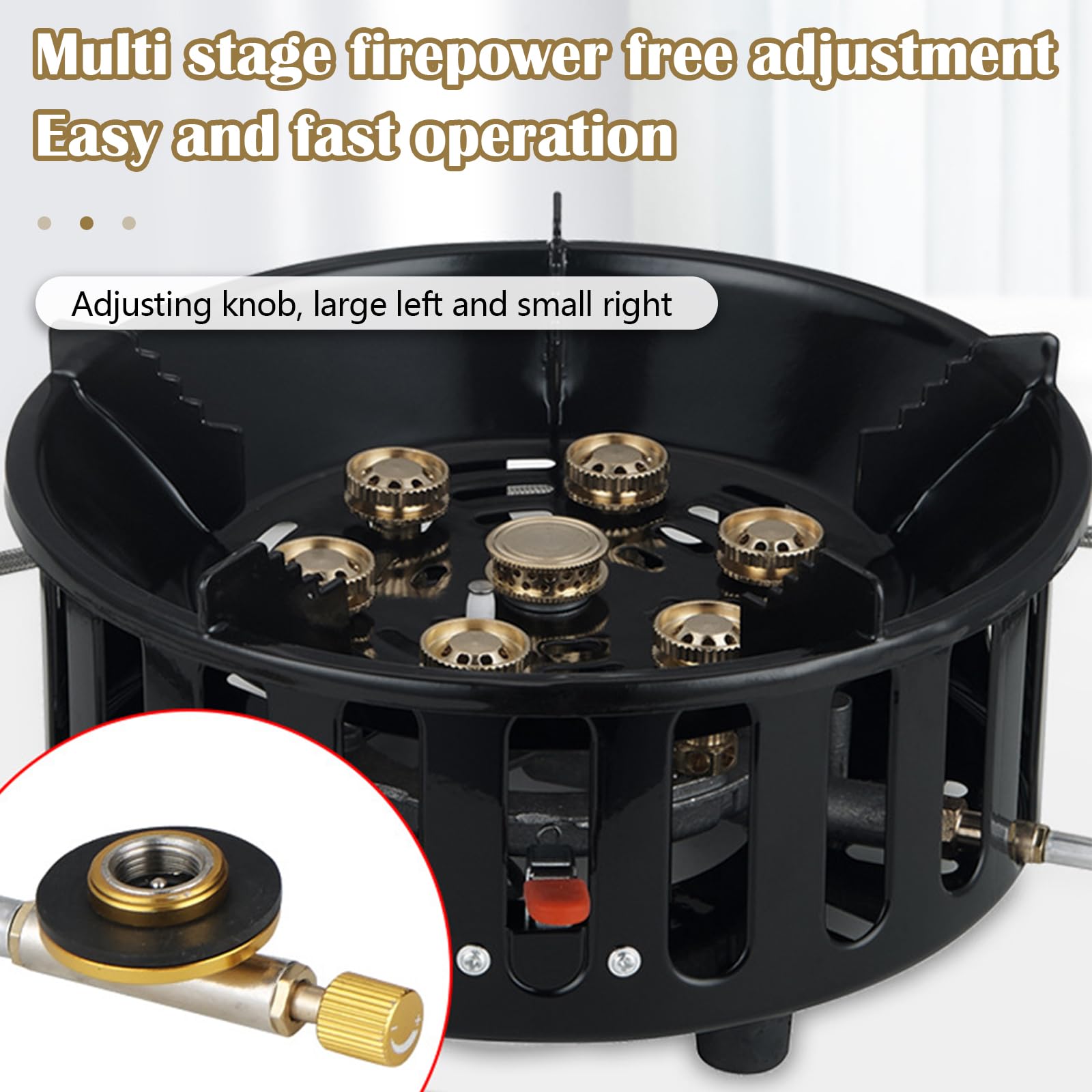 Réchaud Camping, 16800W Réchaud à Gaz Avec 3 Adaptateurs à Gaz Coupe-Vent Avec Allumage Piézo Sac Transport Plaque Cuisson Gaz Portable D'extérieur Pour Camping Randonnée Et Les Fêtes