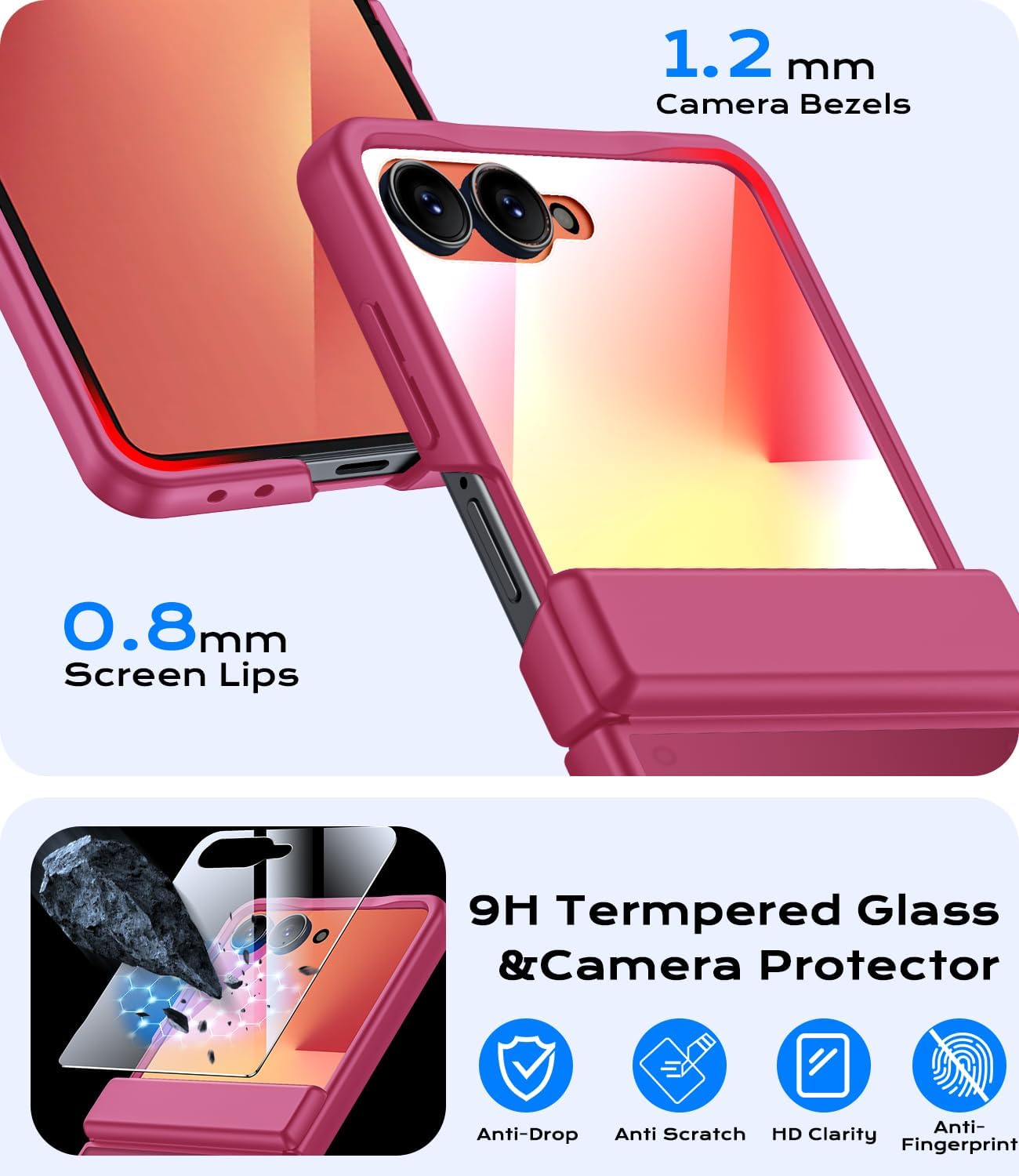 for Samsung Galaxy Z Flip 7 Case: Slim Frosted Transparent Phone case [Compatible with MagSafe][Hinge Protection][Screen protecter] Shockproof TPU+PC Cover for zflip 7 5G 2025