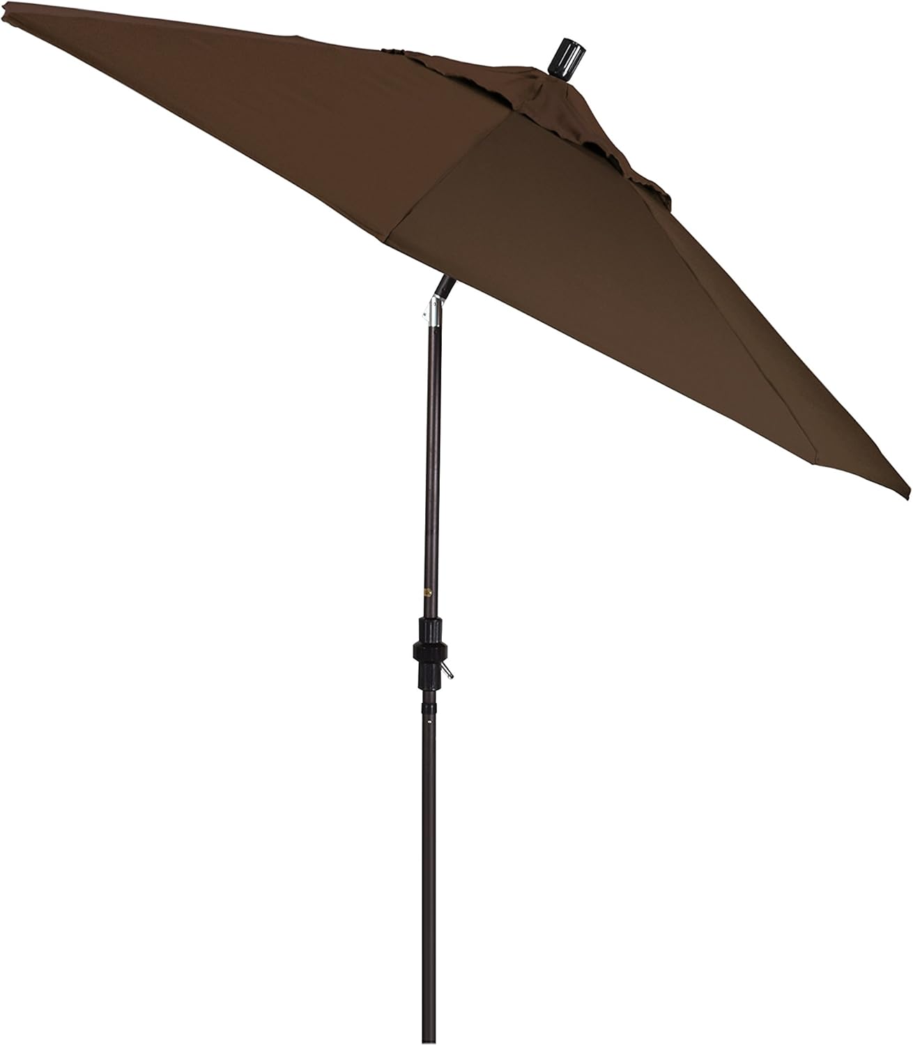California Umbrella 9' Round Aluminum Market Umbrella, Crank Lift, Collar Tilt, Bronze Pole, Pacifica Pacific Blue