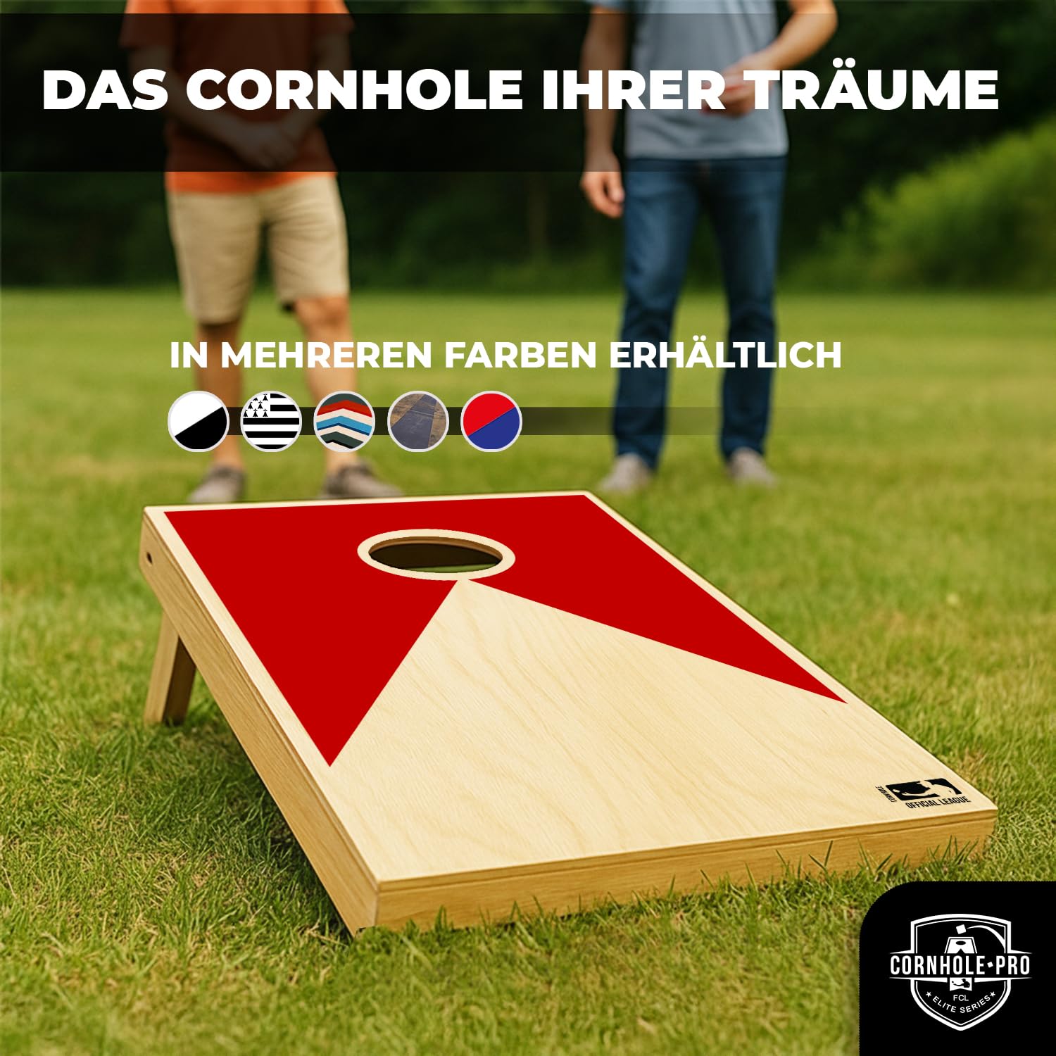 Cornhole Toss – Leicht & Faltbar aus Stoff 90×60 cm – Set mit 2 Boards + 8 Säcken + Tragetasche – Wurfspiel für draußen, Garten, Events – Original Corner