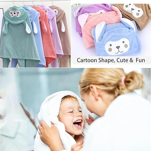 Miniatura 7 de bopika Toalla de baño para bebé con capucha, bata de baño absorbente para niños pequeños, mantas suaves para recién nacidos, toalla de baño grande