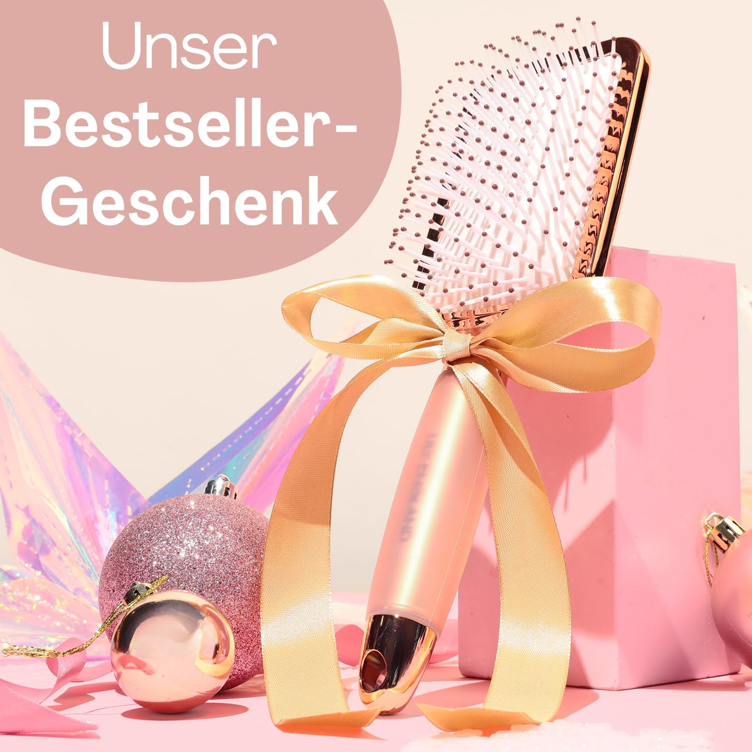 Trendiges Haarbürsten-Set mit roségoldener Entwirrbürste und Paddle-Bürste – Stilvolles Haarpflege-Bundle für glattes, knotenfreies Haar und vielseitiges Styling