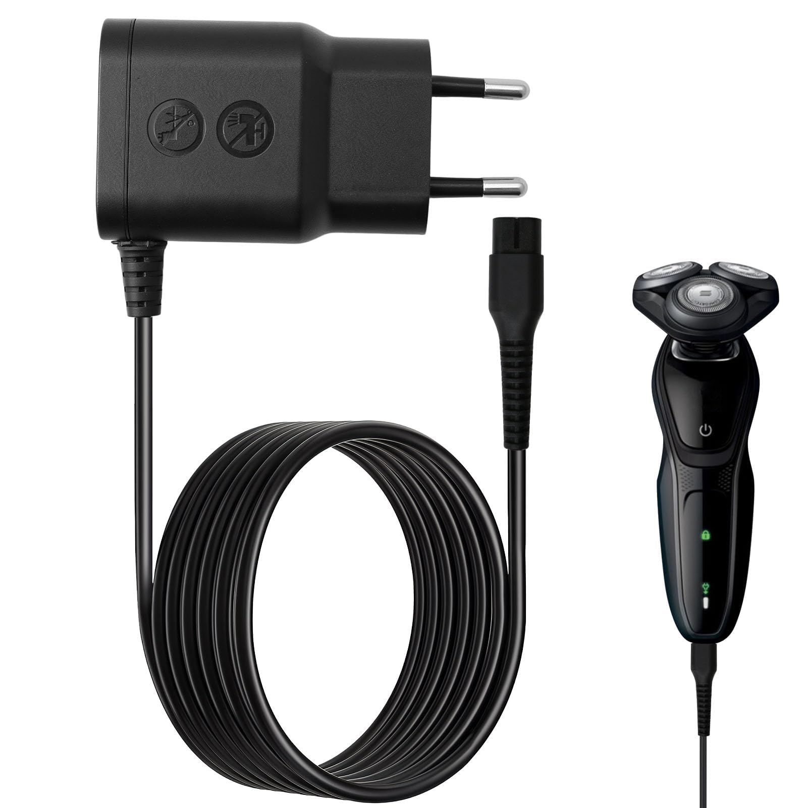 Caricabatterie 15V per Philips HQ8505 Serie 5000 7000 9000 MG7720 QP6550 QP6530 BG5020 HC3518 BT5509 QC5115 Rasoio Elettrico Tagliacapelli Regolabarba Uomo OneBlade Pro Adattatore di Ricarica