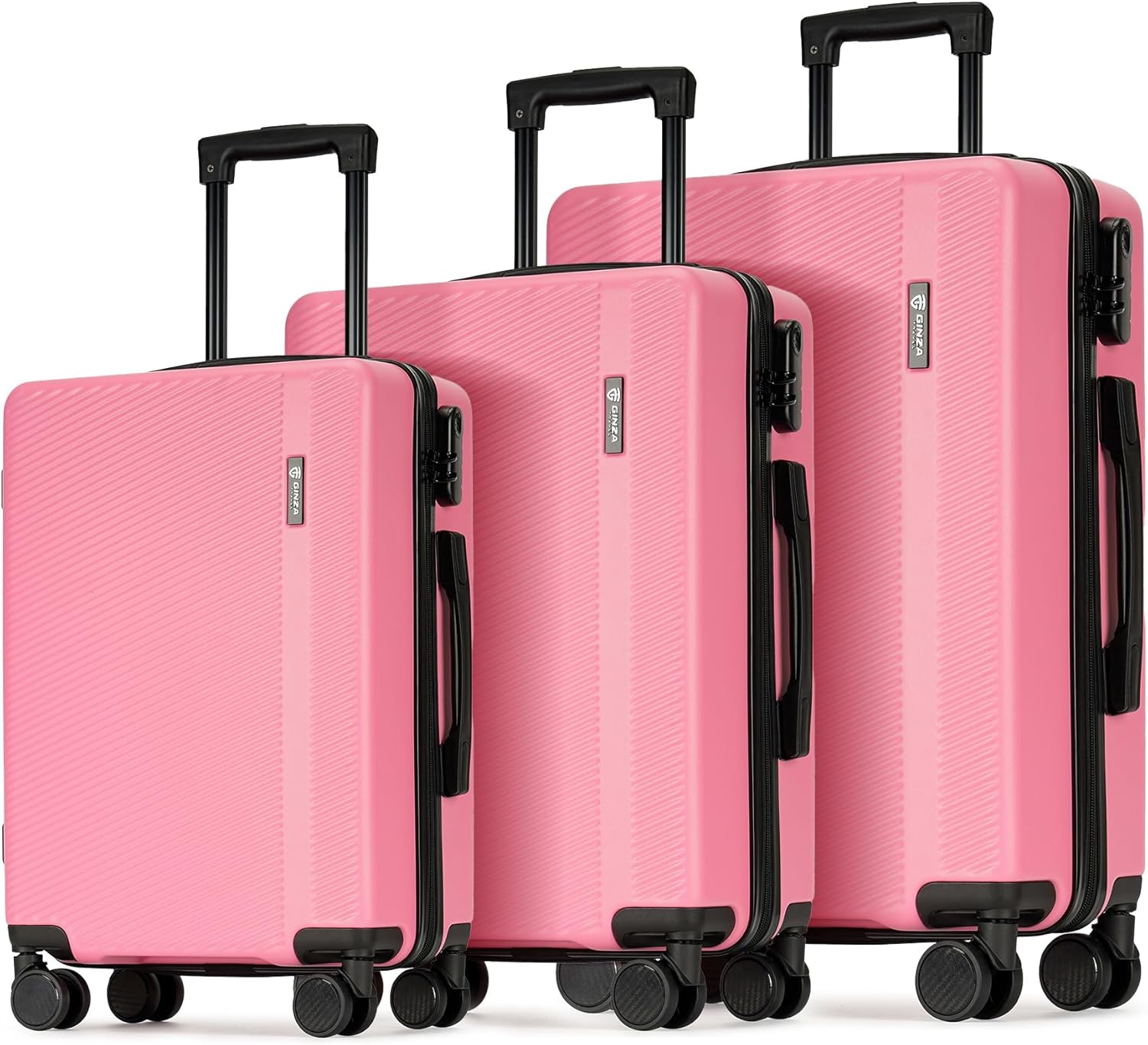Luggage Sets 3 Piece,Large Suitcase with Wheels,Hardshell Luggage Sets (20/24/28inch),Gray, Drak Pink, OD-Z2020