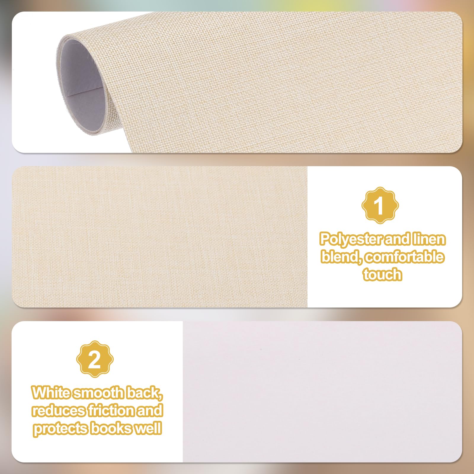 PATIKIL Bookbinding Cloth, 8Pcs Book Cover & Repair Cloth for Book Arts Sewing, DIY Craft - Black/Gray/Brown/Beige - Image 3