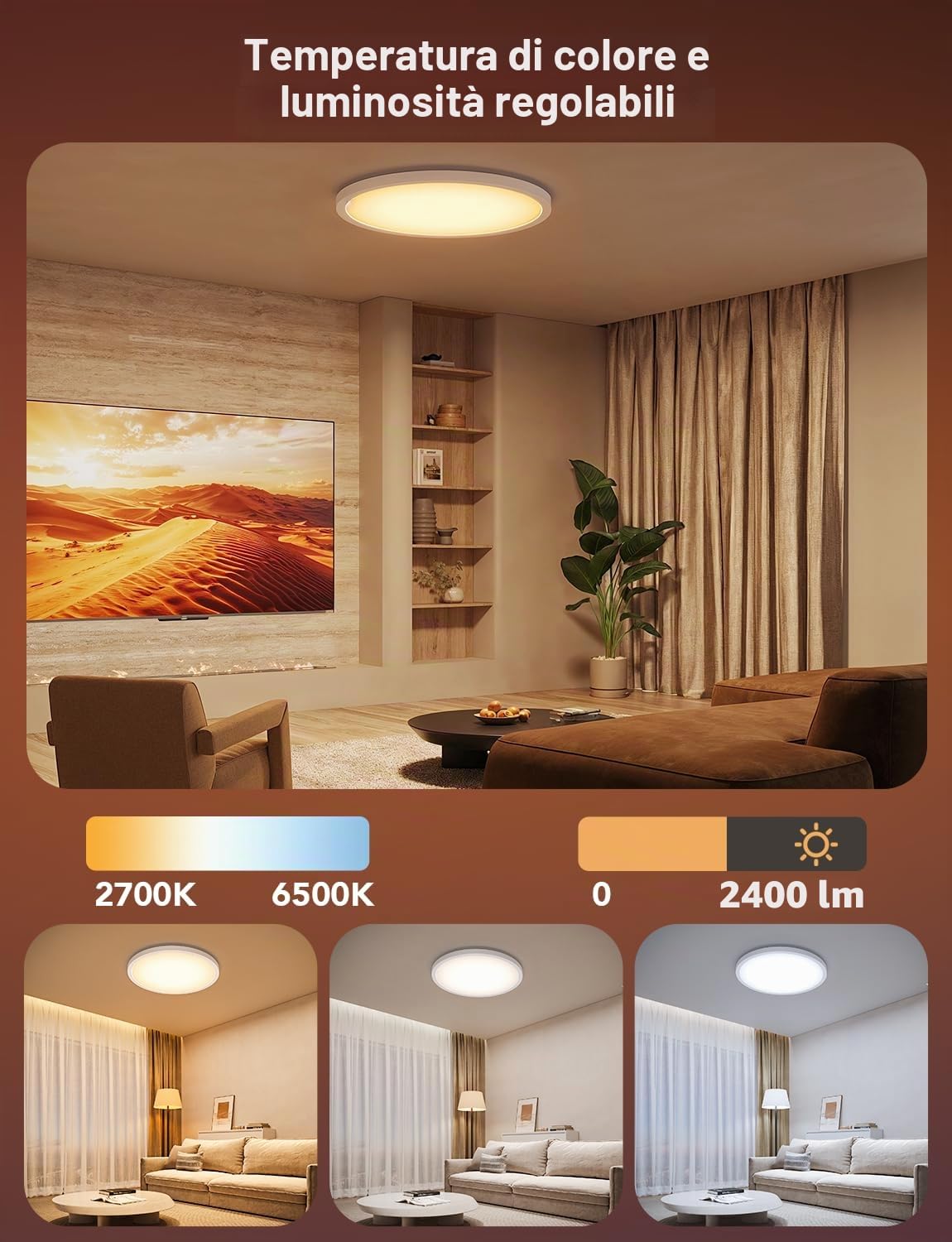 Govee RGBIC Smart - Set di 2 plafoniere LED intelligenti dimmerabili 24 W Ø 30 cm con 16 milioni di colori fai da te, compatibile con Alexa e Google Assistant per camera da letto