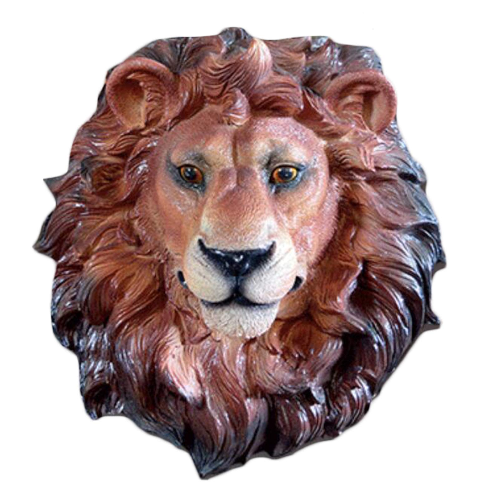 YXCQHZM Lion Head Wall Mounted - Lion Head Wall Art - Faux Taxidermy Animal Head Wall Decor - Handmade Farmhouse Decor