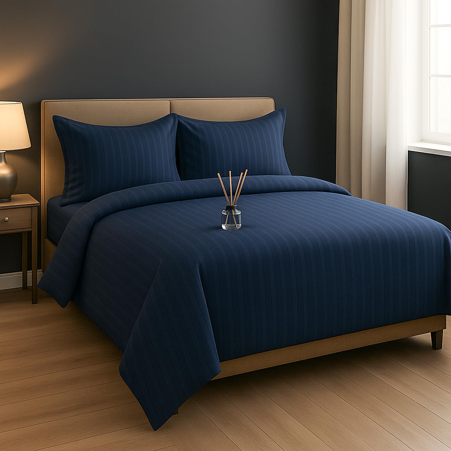 Sponsored Ad – 4 Pcs Single bed Sheets Set With Duvet Cover Set 160x220 cm Microfiber Bed Sheets Bedding Set-1 Fitted Sheet,1 Quilt Cover & 2 Pillows Cases (Royal Blue, 4 PCs Duvet Cover Set - Single)