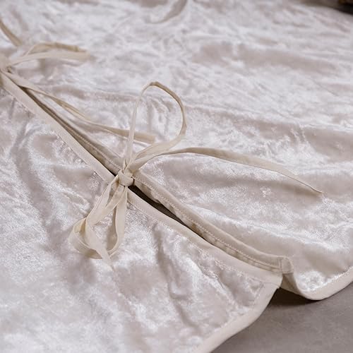 Miniatura 4 de Falda de árbol de Navidad, falda de árbol de terciopelo de 48 pulgadas, tapete de árbol de Navidad bohemio para decoración de casa de campo, falda