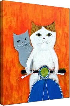 Cat Poster Illustration Painting Manga Art Panel Animal Cute Cat Canvas Art Board Entryway Wall Painting Animal Wall Hanging Wall Decoration Room Decoration Decorative Painting Painting Oil Painting