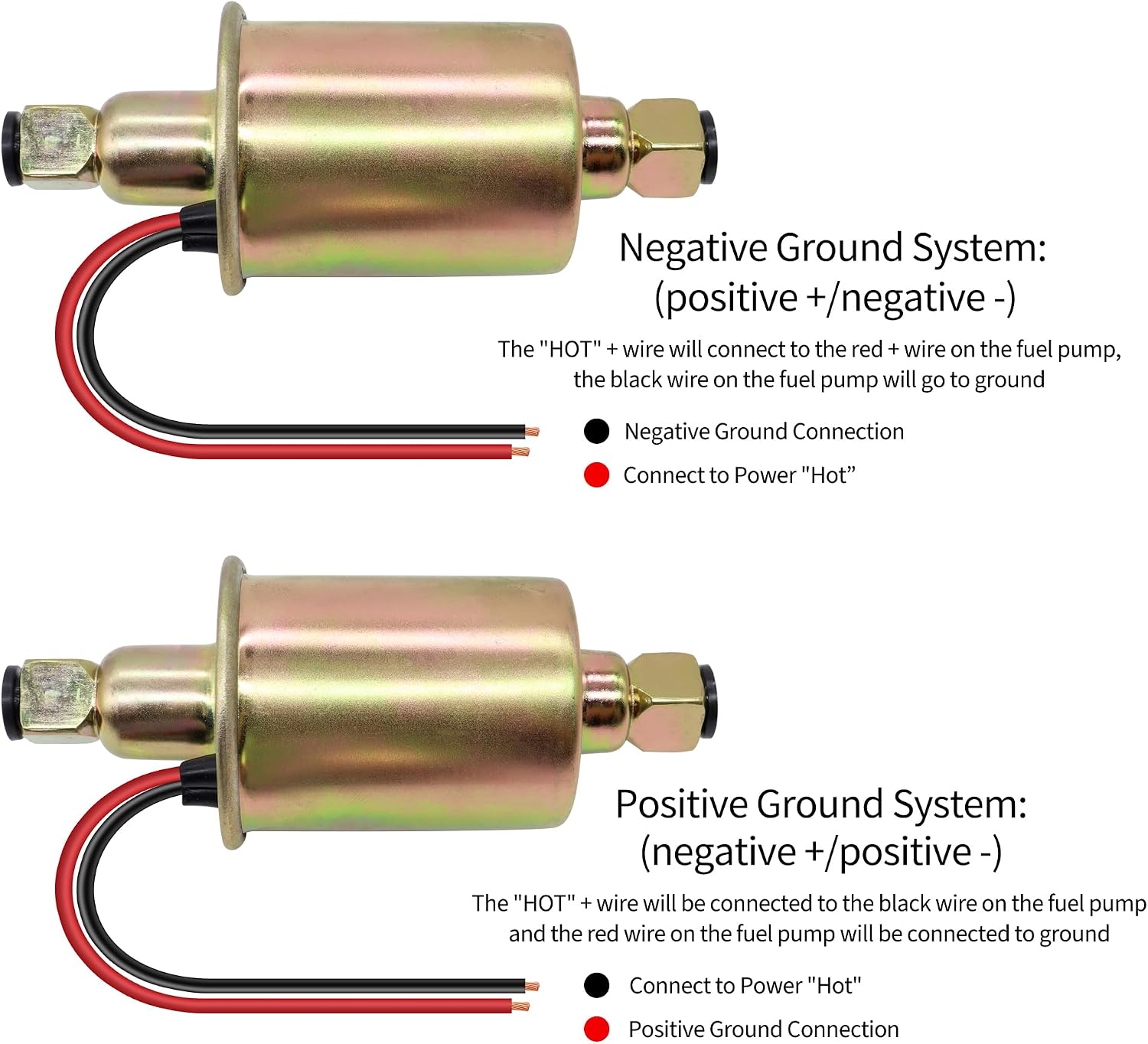 Universal 6 Volt Electric Fuel Pump with Installation Kit Replacement for Carbureted Models E8011 SP1124 Inline Type 5-8 PSI 5/16 Inlet & Outlet Electric Intank Fuel Pump